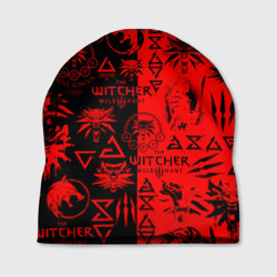 Шапка 3D The Witcher logobombing black red