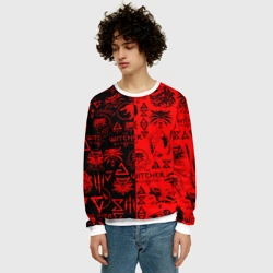 Мужской свитшот 3D The Witcher logobombing black red - фото 2