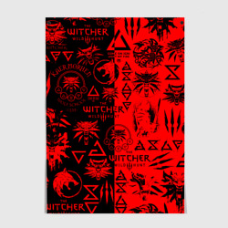 Постер The Witcher logobombing black red