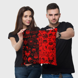 Подушка 3D The Witcher logobombing black red - фото 2