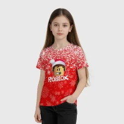 Детская футболка 3D Roblox новогодний smile 2022 - фото 3