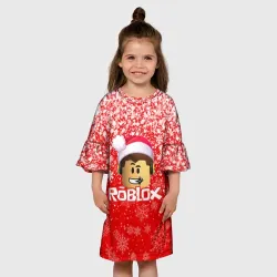 Детское платье 3D Roblox новогодний smile 2022 - фото 2