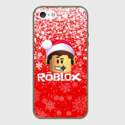 Чехол для iPhone 5/5S матовый Roblox новогодний smile 2022