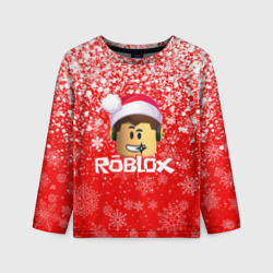 Детский лонгслив 3D Roblox новогодний smile 2022
