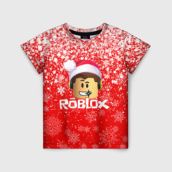 Детская футболка 3D Roblox новогодний smile 2022