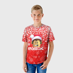 Детская футболка 3D Roblox новогодний smile 2022 - фото 2