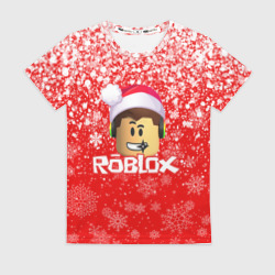 Женская футболка 3D Roblox новогодний smile 2022