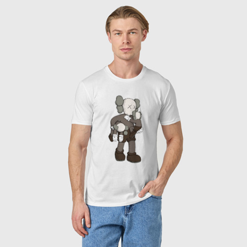 Мужская футболка хлопок KAWS, цвет белый - фото 3