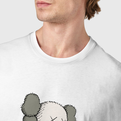 Мужская футболка хлопок KAWS, цвет белый - фото 6