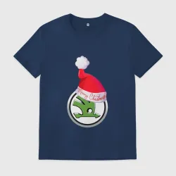 Мужская футболка хлопок Skoda merry christmas
