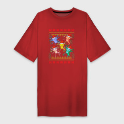 Платье-футболка хлопок Аксолотль рождественский свитер