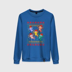Женский свитшот хлопок Аксолотль рождественский свитер