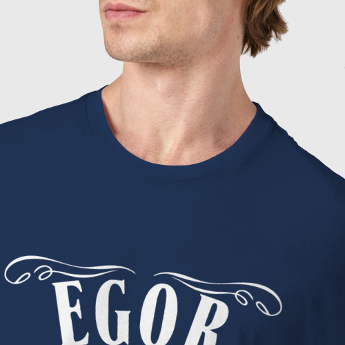 Мужская футболка хлопок Егор в стиле Джек Дэниэлс, цвет темно-синий - фото 6