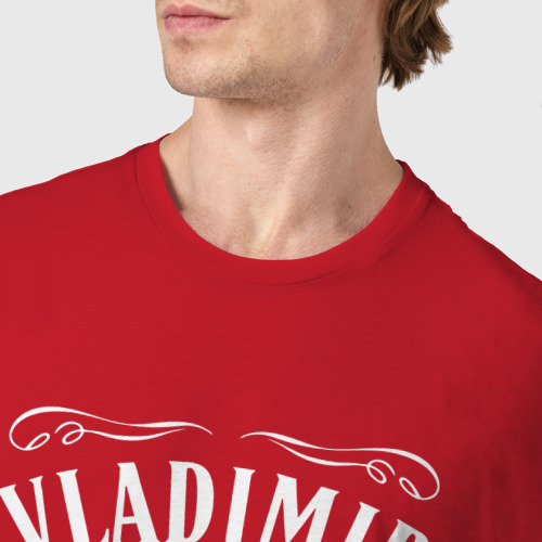 Мужская футболка хлопок Владимир в стиле Джек Дэниэлс, цвет красный - фото 6