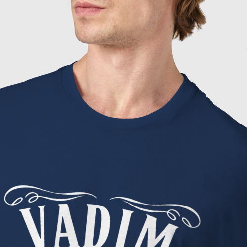 Мужская футболка хлопок Вадим в стиле Джек Дэниэлс, цвет темно-синий - фото 6