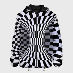 Мужская куртка 3D Оптическая Иллюзия, черно белая