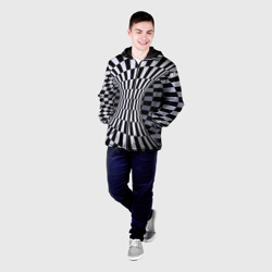 Мужская куртка 3D Оптическая Иллюзия, черно белая - фото 2