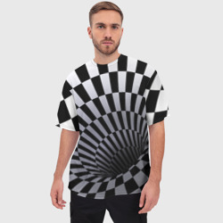 Мужская футболка oversize 3D Оптическая Иллюзия, черно-белая - фото 2