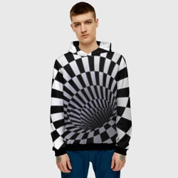 Мужская толстовка 3D Оптическая Иллюзия, черно-белая - фото 2