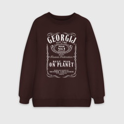 Женский свитшот oversize без начеса хлопок Георгий в стиле Джек Дэниэлс