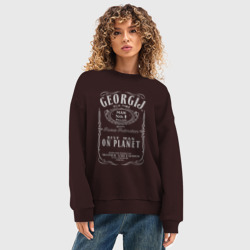 Женский свитшот oversize без начеса хлопок Георгий в стиле Джек Дэниэлс - фото 2