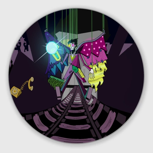 Круглый коврик для мышки Spamton: [[Big shot]]! Deltarune Спамтон