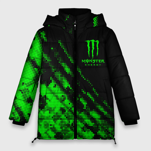 Женская зимняя куртка Oversize Monster Energy Текстура, цвет черный