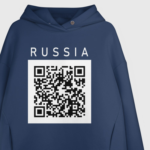 Женское худи Oversize хлопок QR - код - СССР - фото 3