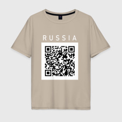 Мужская футболка хлопок Oversize QR - код - СССР