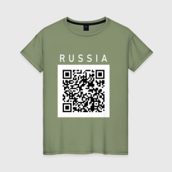 Женская футболка хлопок QR - код - СССР