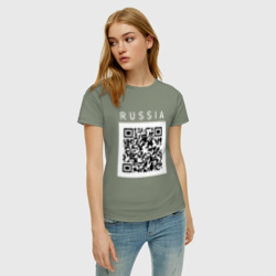 Женская футболка хлопок QR - код - СССР - фото 2