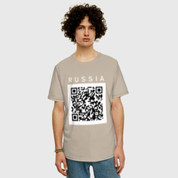 Мужская футболка хлопок Oversize QR - код - СССР - фото 2