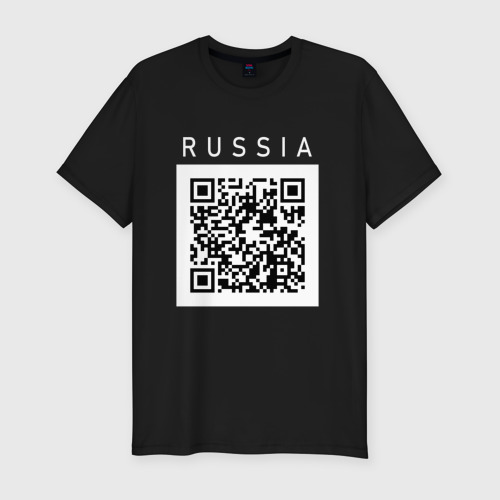 Мужская футболка хлопок Slim QR - код - СССР, цвет черный