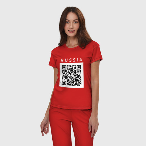 Женская пижама хлопок QR - код - СССР, цвет красный - фото 3