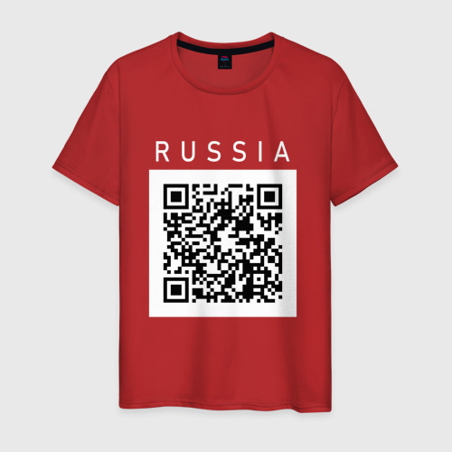 Мужская футболка хлопок с принтом QR - код - СССР, вид спереди #2