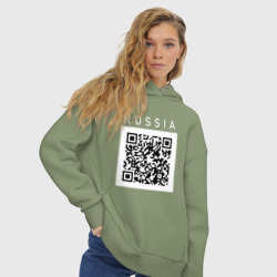 Женское худи Oversize хлопок QR - код - СССР - фото 2