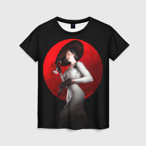 Женская футболка 3D с принтом Хитрая Димитреску, вид спереди #2