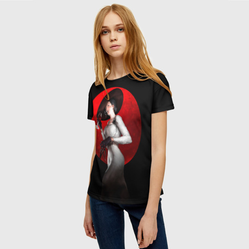 Женская футболка 3D с принтом Хитрая Димитреску, фото на моделе #1