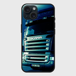 Чехол силиконовый для Apple iPhone 15 матовый Scania Дальнобой 2022