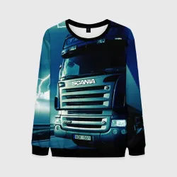 Мужской свитшот 3D Scania Дальнобой 2022