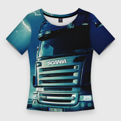 Женская футболка 3D Slim Scania Дальнобой 2022