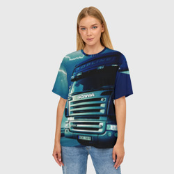 Женская футболка oversize 3D Scania Дальнобой 2022 - фото 2