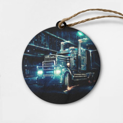 Деревянная игрушка круг Американский Грузовик Дальнобой 2022