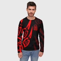 Мужской лонгслив 3D Печать велеса красные когти - фото 2