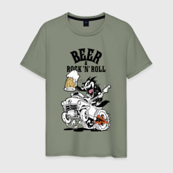 Beer & Rock'n'Roll – Мужская футболка хлопок с принтом купить со скидкой в -20%