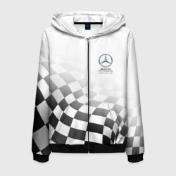 Мужская толстовка 3D на молнии Mercedes, Мерседес спорт, финишный флаг, формула 1
