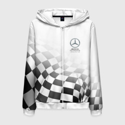 Мужская толстовка 3D на молнии Mercedes, Мерседес спорт, финишный флаг, формула 1