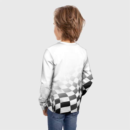 Детский лонгслив 3D Mercedes, Мерседес спорт, финишный флаг, формула 1, цвет 3D печать - фото 4