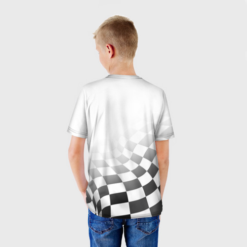 Детская футболка 3D Mercedes, Мерседес спорт, финишный флаг, формула 1, цвет 3D печать - фото 4