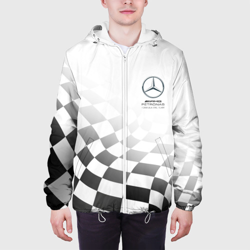Мужская куртка 3D Mercedes, Мерседес спорт, финишный флаг, формула 1, цвет 3D печать - фото 4
